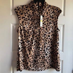 Calvin Klein Leopard Print Sleeveless Blouse for Women
